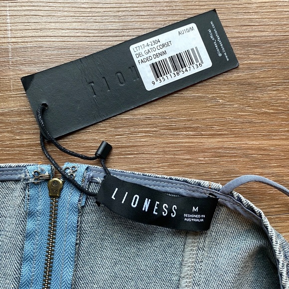 LIONESS Denim Del Gato Corset Top Size Medium | New With Tags - Picture 5 of 8